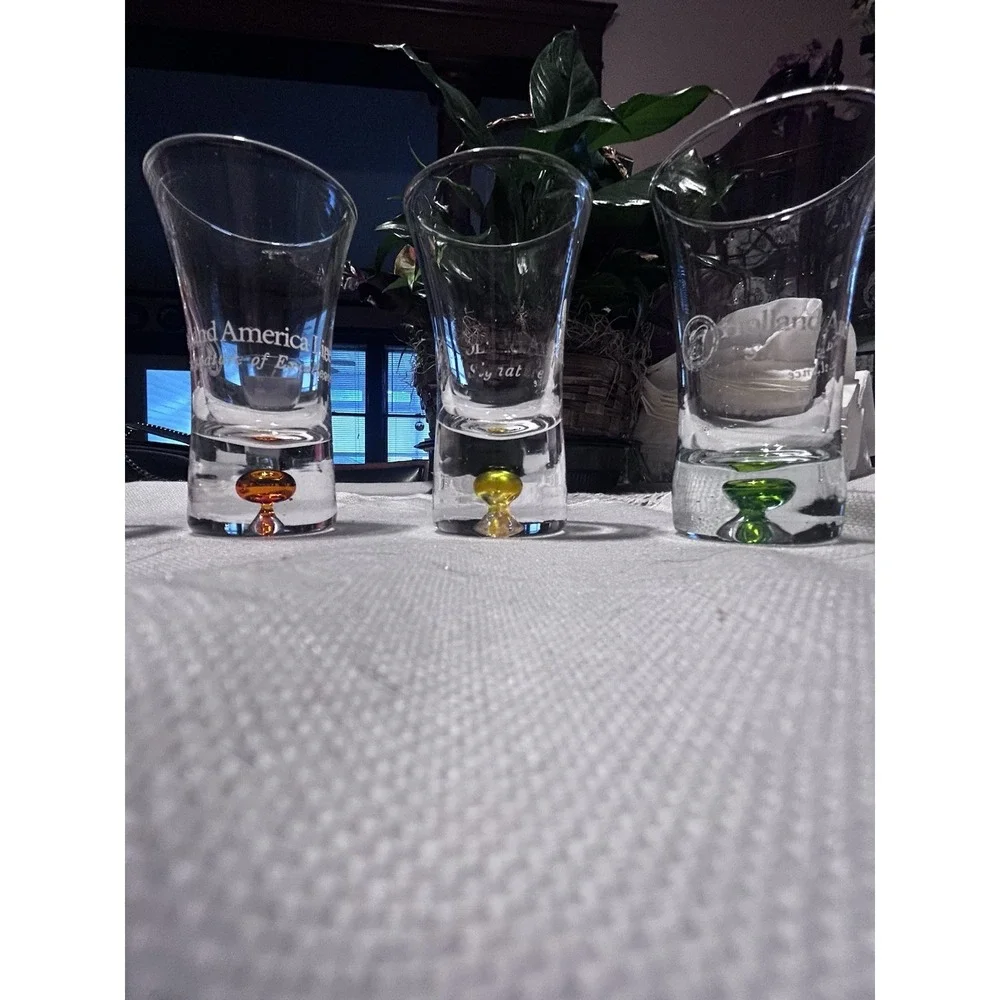 Holland America Shot Glasses Set of 5 Bubble Multicolor Barware Logo Cruise